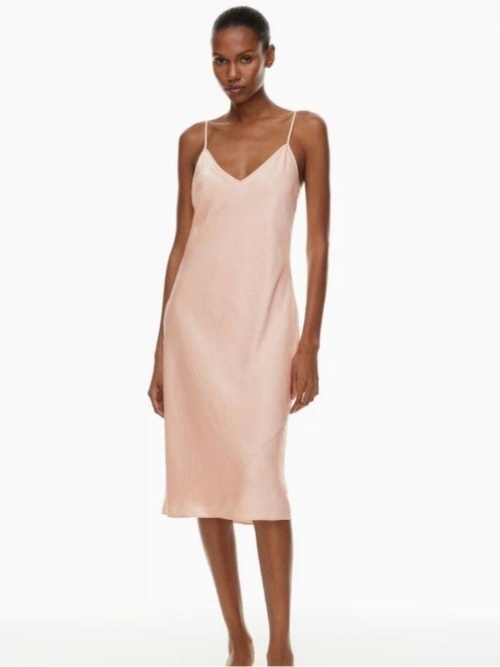 Aritzia Wilfred Pink Satin Slip Dress XS